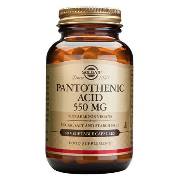 Solgar Pantothenic Acid 550mg 50 Φυτικές Κάψουλες