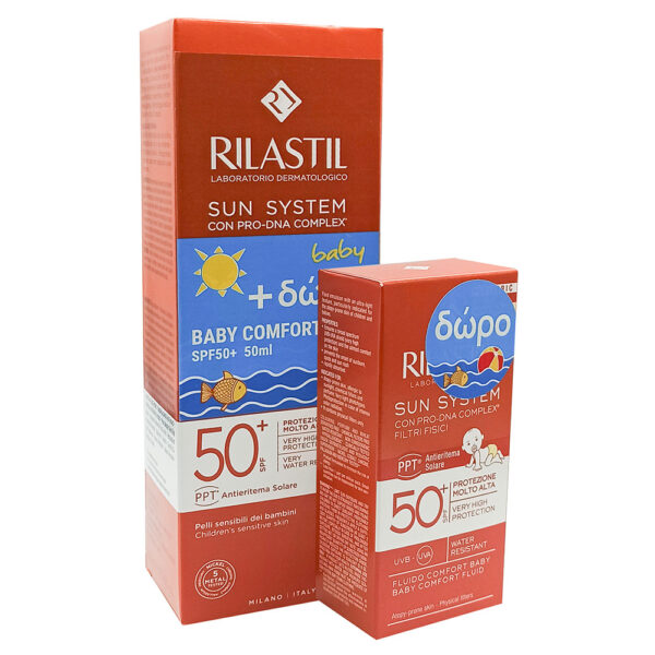 Rilastil Γαλάκτωμα Sun System Velvet Lotion 200ml + Δώρο Rilastil Sun System Baby Comfort Fluid SPF50+ 50ml